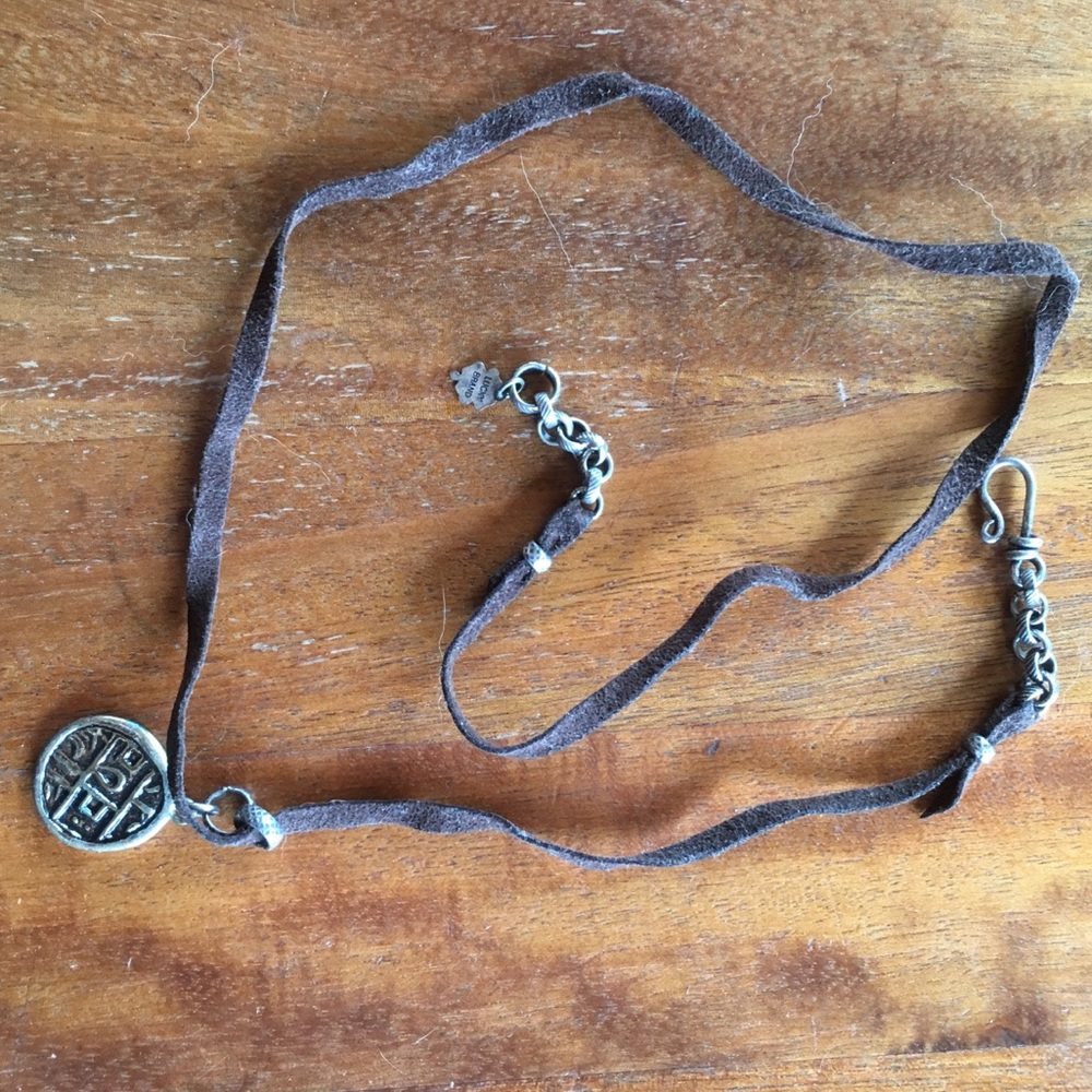 Lucky Brand Leather Coin Necklace